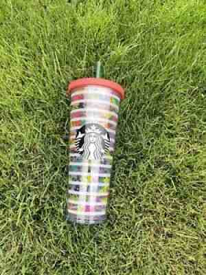 Starbucks RARE 24oz venti cold Cup tumbler striped flower floral print - Sold on eBay Aug 28, 2021 for $102.50