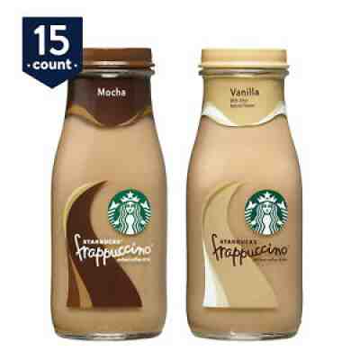 (15 Bottles) Starbucks Frappuccino Creamy Coffee Drink, Mocha & Vanilla Variety - Sold on eBay Aug 25, 2021 for $30.95