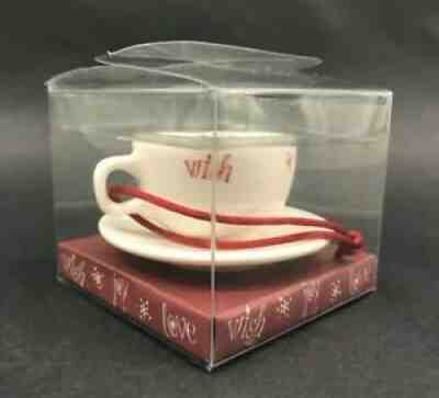 Starbucks Wish Joy Love Mini Coffee Tea Cup and Saucer Christmas Ornament - Sold on eBay Aug 02, 2021 for $10.95