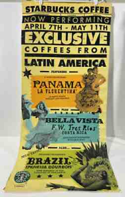 RARE 1999 Starbucks Store 4â?? fabric banner advertising for Latin American Coffee - Sold on eBay Sep 16, 2021 for $44.99