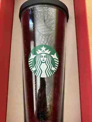 Starbucks Venti 24oz Tumbler Rare New in box Black Circle lines Dec 2014 - Sold on eBay Aug 20, 2021 for $55.00