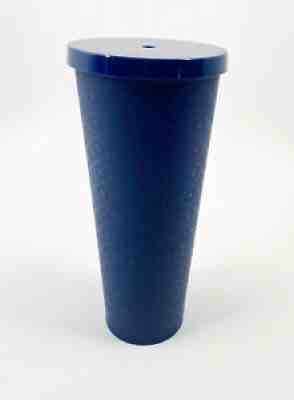 STARBUCKS MATTE NAVY BLUE STAR PATTERN LOGO TUMBLER Cold Cup 24oz Rare NO STRAW - Sold on eBay Aug 20, 2021 for $28.95