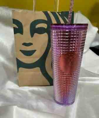 Starbucks Summer 2021 Pink and Purple Grid Tumbler Cold cup 24oz - Sold on eBay Jul 19, 2021 for $29.99