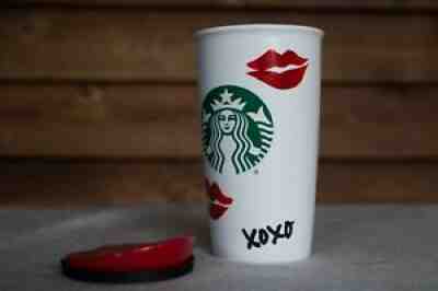 12oz Starbucks XOXO Kisses Lips Ceramic tumbler with red lidÂ  - Sold on eBay Sep 18, 2021 for $12.00