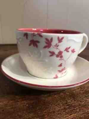 Starbucks Coffee Tea Cup and Saucer Mug Raised Leaf Design 2006 - Sold on eBay Jul 13, 2021 for $23.19