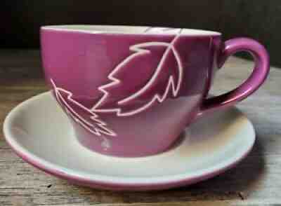2007 Starbucks PURPLE AND WHITE LEAF LEAVES Tea CUP AND SAUCER Coffee Mug - Sold on eBay Aug 29, 2021 for $14.99