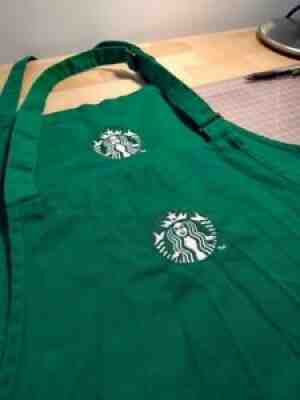 Starbucks Aprons - Quantity 2 - Green - Embroidered Siren Logo - Sold on eBay Jul 25, 2021 for $5.00