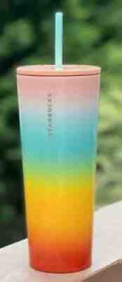 Starbucks NEW Stainless Steel Rainbow OmbrÃ© Venti Tumbler 24oz Summer 2019 - Sold on eBay Jul 10, 2021 for $38.00