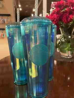 Starbucks Dome Tumbler Iridescent Blue/Green Summer 2021 New! - Sold on eBay Aug 01, 2021 for $27.00