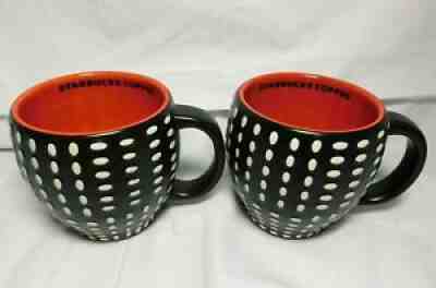 New Starbucks 2008 Bone China Black with White Dots Red Inside 2 Mugs 10oz w2s17 - Sold on eBay Jul 20, 2021 for $49.99