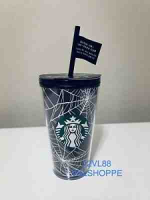 Starbucks - 2021 Halloween - Glow in The Dark - Spider Webs - Cold Cup - Grande - Sold on eBay Sep 21, 2021 for $34.88