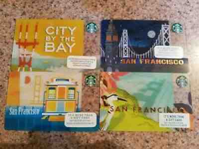 FOUR! STARBUCKS San Francisco 2012(2) 2014 & 2017 Bay Bridge Gift Cards MINT - Sold on eBay Sep 20, 2021 for $5.50