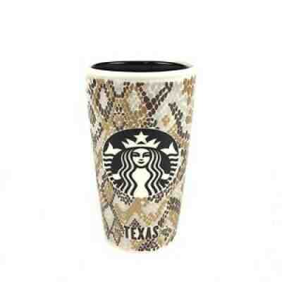 Starbucks 2015 Texas Brown Silver Gold Snake Skin Print 12oz Tumbler - Sold on eBay Jul 27, 2021 for $49.95