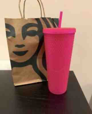 Starbucks Hot Pink Studded Soft Touch Tumbler Cold Cup 24 Oz Fall 2021 - Sold on eBay Sep 06, 2021 for $43.00
