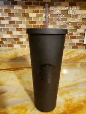 STARBUCKS 2014 BLACK MATTE ACRYLIC COLD CUP TUMBLER VENTI 24 OZ RARE HTF - Sold on eBay Aug 25, 2021 for $199.95