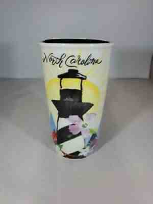 Starbucks 2016 Ceramic Coffee Travel Mug Tumbler North Carolina Lighthouse w Lid - Sold on eBay Aug 18, 2021 for $50.00