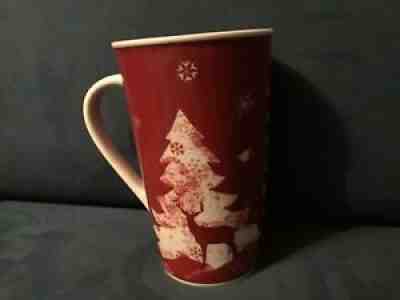 Starbucks 2008 Red Tall Holiday Christmas Deer Bird Tree 16 oz Coffee Mug Cup - Sold on eBay Sep 20, 2021 for $12.99