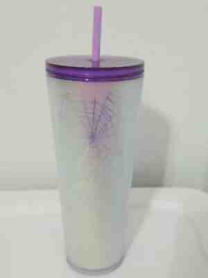 2021 STARBUCKS HALLOWEEN PURPLE WHITE FROSTED SPIDERWEB SPIDER WEB 24 OZ TUMBLER - Sold on eBay Sep 20, 2021 for $107.50