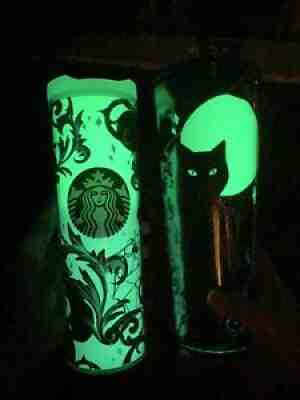 Starbucks Halloween 2021 Glow in the Dark Spider Webs and Cat Tumblers 2 Cups - Sold on eBay Sep 21, 2021 for $89.00