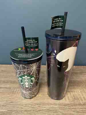 ð??¸Starbucks Halloween 2021 Glow in the Dark Spider Webs and Cat Tumblers 2 Cups - Sold on eBay Sep 21, 2021 for $69.99