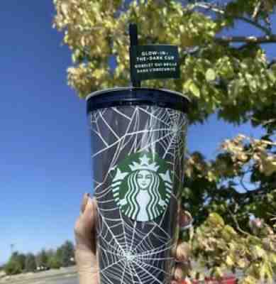 Starbucks LTD Edition Halloween 2021 Glow in the Dark Spider Webs 16 Oz Tumbler - Sold on eBay Sep 19, 2021 for $35.00