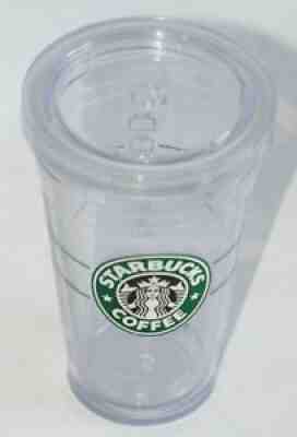 Clear Starbucks Tumbler with Lid 16 oz. 2009 Siren Mermaid Logo - Sold on eBay Sep 14, 2021 for $9.92