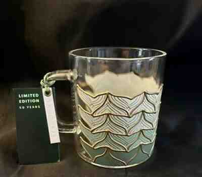 NEW Limited Edition 50th Anniversary Starbucks Mermaid Siren Tail Glass 12oz Mug - Sold on eBay Sep 21, 2021 for $17.00