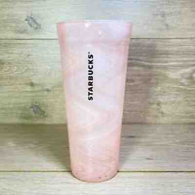 2017 Starbucks Glass Tumbler Coral Pink Marble Cup Swirl Venti 20oz Rare NO LID - Sold on eBay Aug 18, 2021 for $59.99