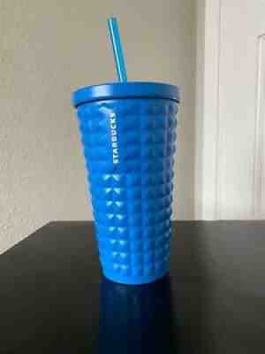 Starbucks Blue Studded Stainless Steel 16 oz grande Straw Wow 2015 - Sold on eBay Sep 22, 2021 for $33.00