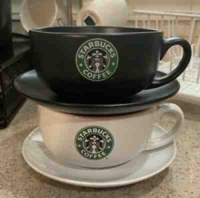 Starbucks Jumbo 18oz Mugs - Black And White Set - Sold on eBay Sep 14, 2021 for $40.99