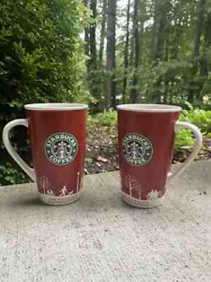 2 Starbucks 2006 Holiday Winter Red & White Tall Coffee Mug Cups 16 oz(Lot of 2) - Sold on eBay Sep 22, 2021 for $10.00