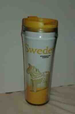 Starbucks Sweden Sverige Coffee Tumbler 12oz Lid Global Yellow 2011 2004