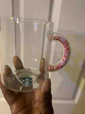 Starbucks Valentine gift valentines hearts Handle Clear Glass Cup Mug RARE 12oz - Sold on eBay Aug 26, 2021 for $80.00