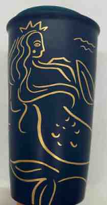 Starbucks 2017 Blue Ceramic Tumbler Travel Mug Siren Mermaid Anniversary - Sold on eBay Sep 07, 2021 for $13.50
