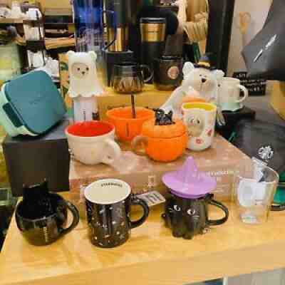 Hong Kong Starbucks Halloween 2021 Black Cat Ghost Pumpkin Glass Mug - Sold on eBay Sep 23, 2021 for $42.00