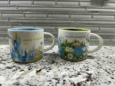 (2)Fantasyland Starbucks Disney World Coffee Mugs You Are Here Cup Magic Kingdom - Sold on eBay Aug 18, 2021 for $41.00
