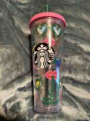 Starbucks 24.oz Heart Lips Crazy Straw Venti Cold Tumbler 9"in 2014 nice! - Sold on eBay Aug 31, 2021 for $39.99