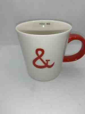 STARBUCKS Coffee Cup Mug YOU & ME White Red Ceramic 12 Oz Tea Ampersand Love - Sold on eBay Aug 02, 2021 for $9.00