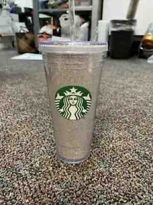 Starbucks 2018 Holiday Glitter Silver Cold Cup Tumbler 16oz w/out Straw - Sold on eBay Sep 22, 2021 for $14.99