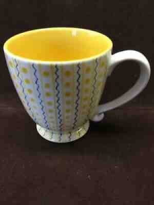 2003 STARBUCKS Vintage BARISTA COFFEE MUG Large 16 oz. Yellow Dots Geometric - Sold on eBay Aug 06, 2021 for $12.00