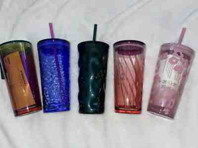 Starbucks tumblers glass Cups Bundle Pink Oil slick Cheeta NWT Lot - Sold on eBay Sep 23, 2021 for $70.00
