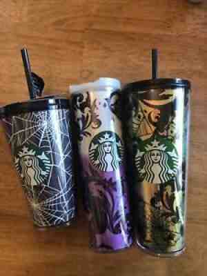 2021 STARBUCKS HALLOWEEN 3 CUP BUNDLE! Glow In The Dark Spiderweb and Gold Foil - Sold on eBay Sep 21, 2021 for $120.00