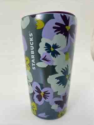 Starbucks Green Purple Pansy Flower Ceramic Travel Tumbler/Cup 12 Oz - Brand New - Sold on eBay Jul 06, 2021 for $39.50