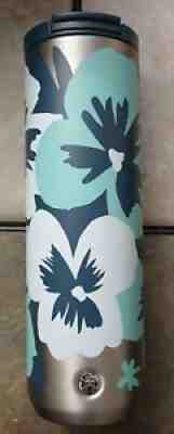 Starbucks 2021 Pansies Floral Stainless Steel Valentines Insulated 16oz Tumbler - Sold on eBay Jul 02, 2021 for $32.95