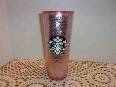 CUP ONLY Starbucks Pink Rose Sequin Venti Tumbler Cup 24 Oz. 2017 Edition Rare - Sold on eBay Jul 23, 2021 for $26.00