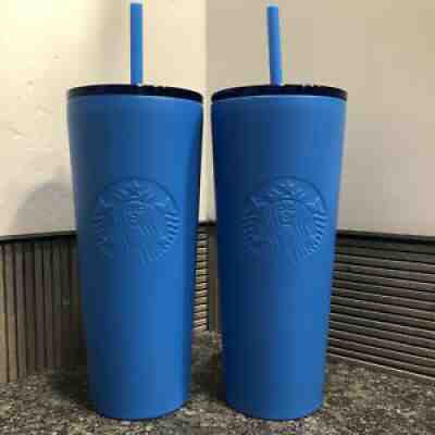 Two Starbucks Matte Blue Stainless Steel Tumbler - 2018 - Sold on eBay Aug 13, 2021 for $250.00