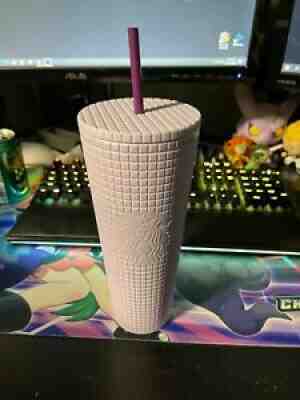 Starbucks Winter 2021 Release Lilac Grid 24oz Cold Tumbler - Sold on eBay Aug 26, 2021 for $49.94