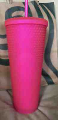 Starbucks 2021 Neon Pink Studded Diamond Tumbler 24oz Venti Cold Cup With Straw - Sold on eBay Sep 19, 2021 for $45.90