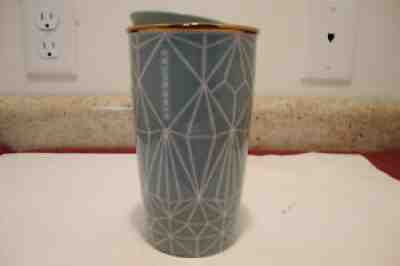 Starbucks Mint Green Geometric Diamond Ceramic Travel Coffee Mug Tumbler 12 oz. - Sold on eBay Sep 23, 2021 for $29.99