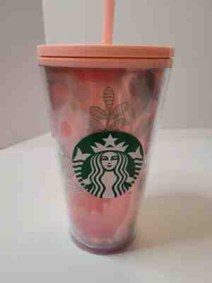 NWT Starbucks 2020 Grande 16 OZ Plastic Tumbler Peach Green Mermaid & Leaves - Sold on eBay Sep 10, 2021 for $7.50
